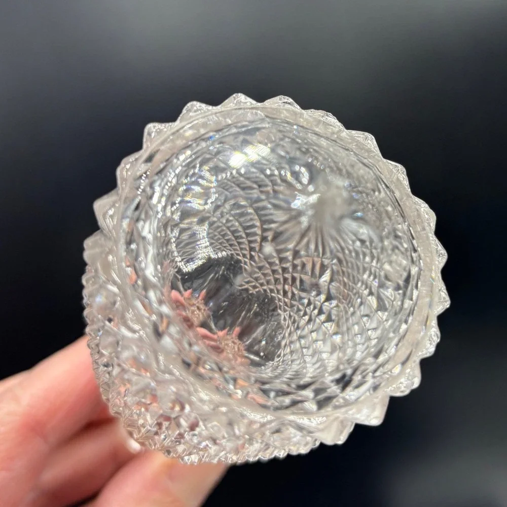 Vintage Cut Glass Decanter Stopper Diamond Point Pattern Replacement 5 Inch